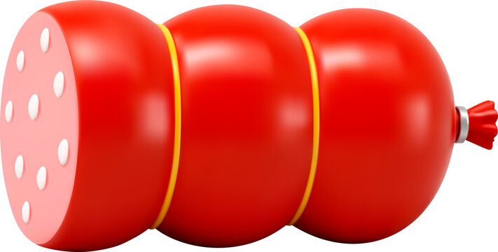 Salami sausage as 3d render icon