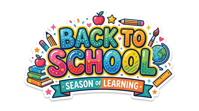 Colorful back to school design featuring playful educational elements. ideal for learning campaigns, classroom promotions, school events, children, teachers, and academic materials.