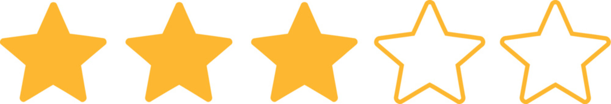 Five yellow star rating system indicating product review customer feedback or quality assessment