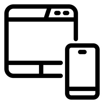 Responsive Device Screen Tablet Line Icon