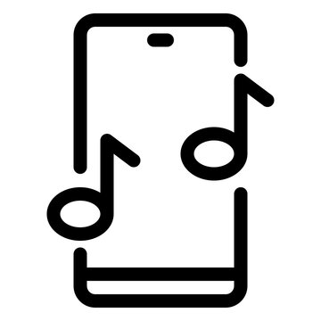 Smartphone Music Audio Player Line Icon