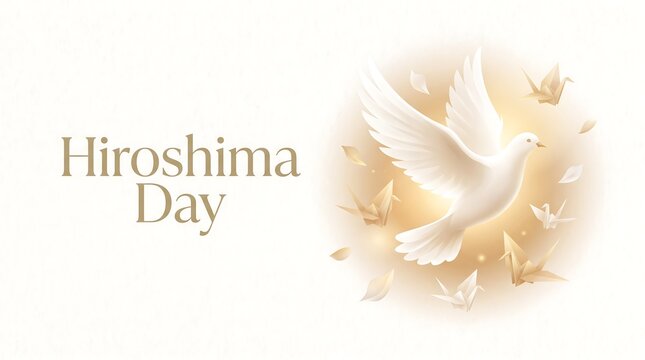 Hiroshima Day dove peace symbol white.