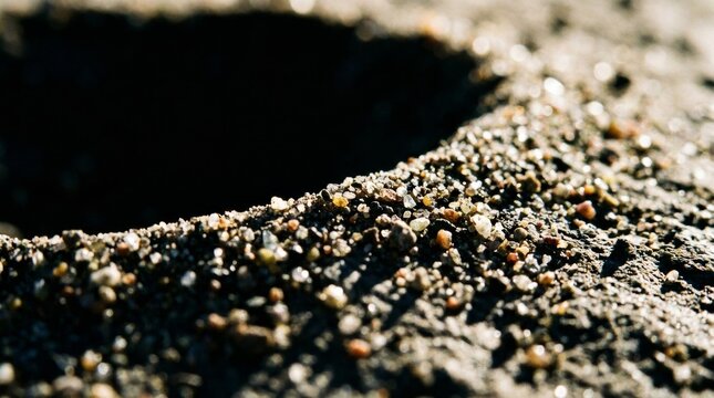 Detailed lunar surface with small rocks and fine regolith grains