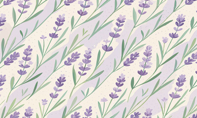 Fototapeta premium Elegant Seamless Lavender Flower Pattern Background
