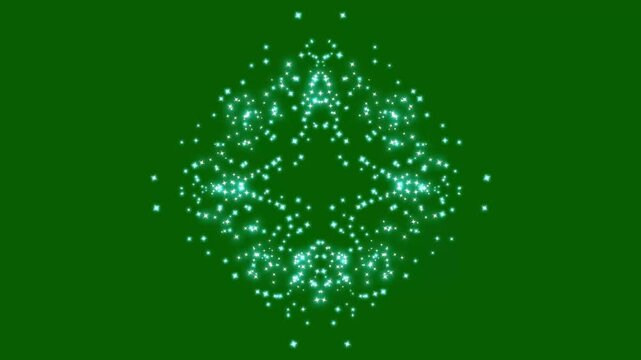 Luxury glitter sparkle star trail animation with twinkling fairy dust, shimmering stardust spiral, Luxury magic festive effect with bokeh and glow, Shining Christmas blue particles on green background