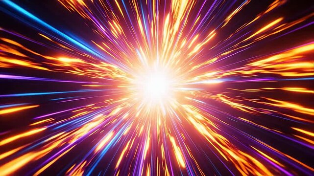Bright white light with orange beams