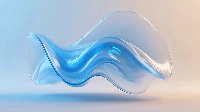 Flowing translucent blue abstract wave
