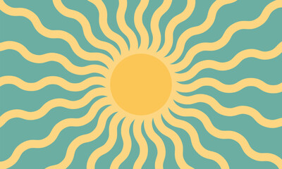 Vintage 70s retro groovy sun rays background © Roni