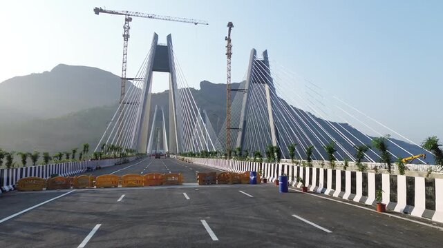 Aerial View of Mumbai Trans Harbour Link Missing Link Project in India