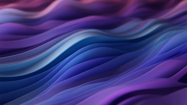 Shifting translucent color fields undulating gently in blue and violet