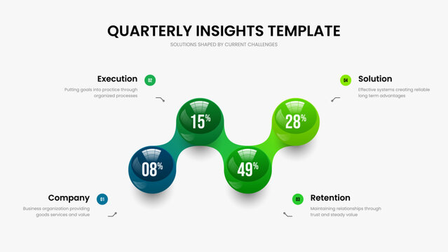 Simple Forecast Frame Template Vector Illustration. Visual Insight Four Step Chart Presentation Layout. Project Innovation 4 Element Diagram Slideshow Design.