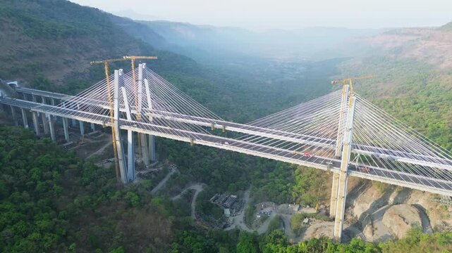 Aerial View of Mumbai Trans Harbour Link Missing Link Project in India
