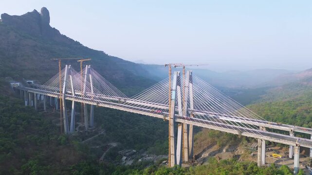 Aerial View of Mumbai Trans Harbour Link Missing Link Project in India