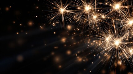 Fototapeta premium Golden sparkler fireworks on a dark background