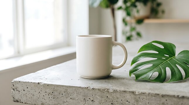 Fresh green mint leaves in white mortar with pestle.