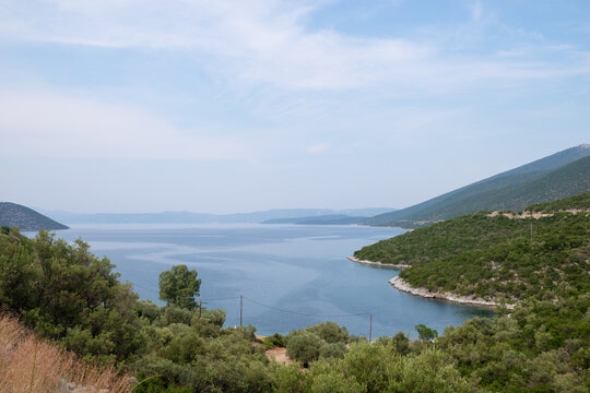 Amazing scenery by the sea in Kottes beach, South West Pelion, central Greece