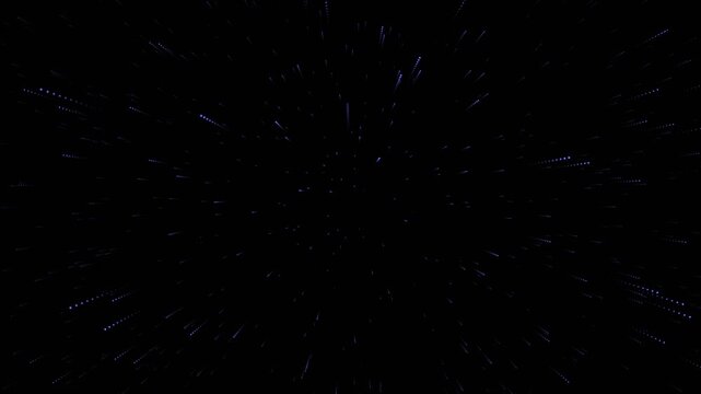 Space hyperdrive warp speed tunnel animation background with glowing neon pink and cyan light streaks flying forward in a seamless loop
