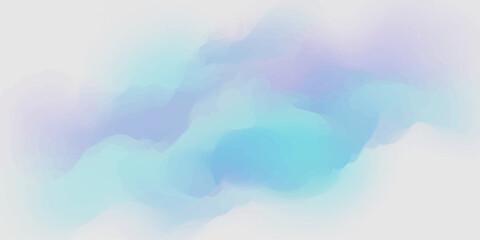 Abstract watercolor clouds in soft pastel hues of blue and purple drift across a light background, creating a dreamy and ethereal atmosphere, perfect for background or design elements. © Kazim