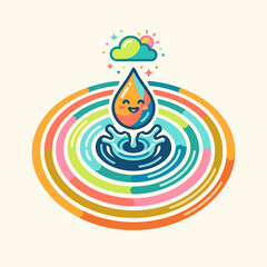 Obraz premium Smiling Water Drop Ecology Symbol Splash.