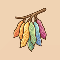 Obraz premium Colorful leaves on a branch.