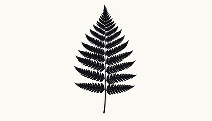 Black silhouette of a fern leaf. © Cetak