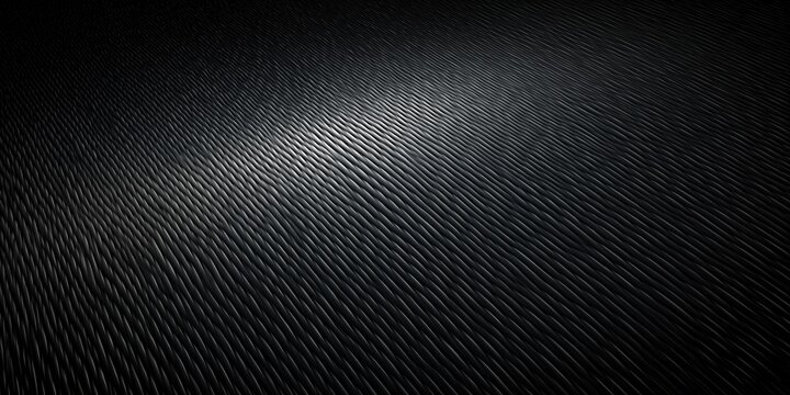 Close-up of dark textured fabric background with subtle diagonal