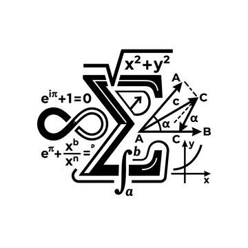 Abstract Mathematics and Physics Science Symbol Composition