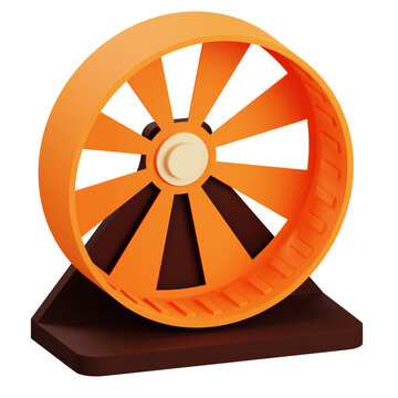 3D Hamster Wheel Icon for Pet Shop and Small Animal Care
