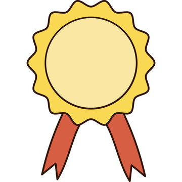 Ribbon Award Badge Illustration
