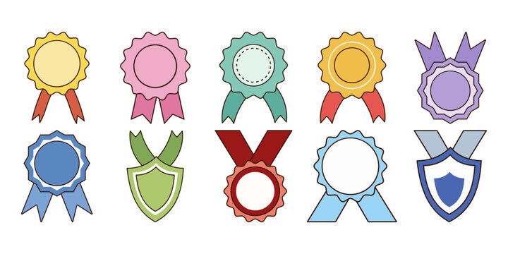 Ribbon Award Badge Illustration