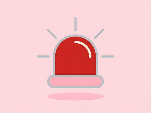 Red emergency alarm beacon icon illustration