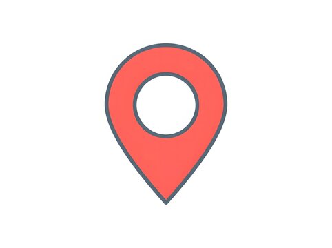 Red map location pin icon on a clean white background