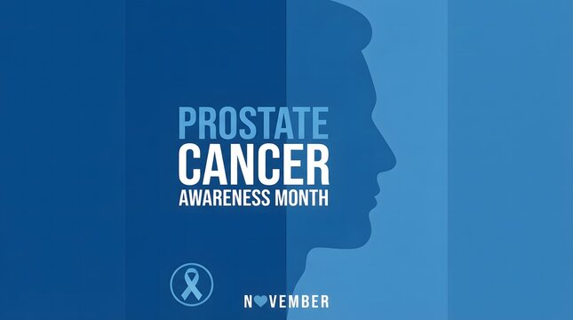 Prostate cancer awareness month november design featuring silhouette