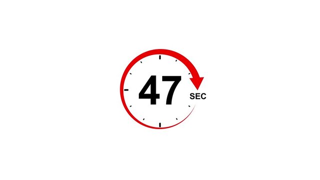 Speed Limit Sign circle animation 47 seconds with Red Arc Expanding Against White Background