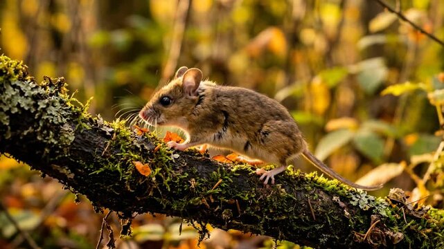 deer mouse in yellowstone national park usa golden light close up video