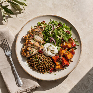 Petit repas riche en prot&eacute;ines et &eacute;quilibr&eacute;
