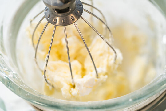 Butter and flour mixing in stand mixer