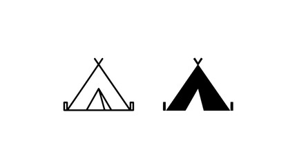 Camping tent icon set for outdoor activity and travel © Al Rafi