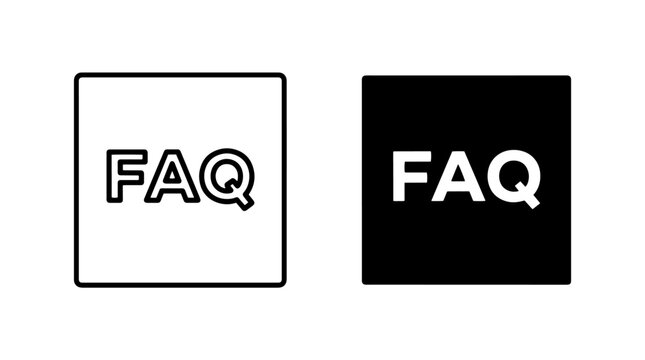 Faq frequently asked questions icon outline and solid version