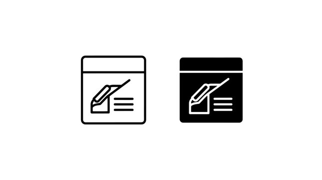 Creative brief document note outline and solid icon set
