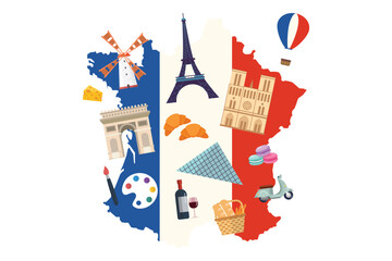 Travel to France infographic map presentation © siraanamwong