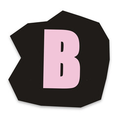 Letter B on black irregular shape isolated on transparent background © BB123