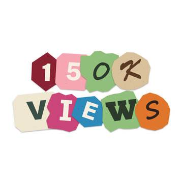 150K views cutout style sticker isolated on transparent background