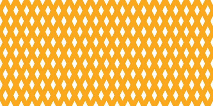 Orange background with repeating rhombus geometric pattern seamless texture.