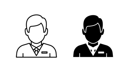 Fototapeta premium Formal business professional avatar icon set with professional