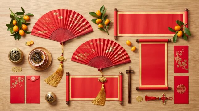 Chinese New Year Decorations with Kumquats