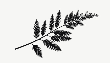 Black silhouette of a fern leaf. © CetakUndangan
