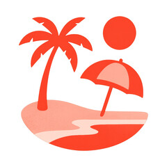 Obraz premium PNG Tropical minimalist illustration design