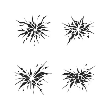 roken Glass Crack Impact Effect Set
