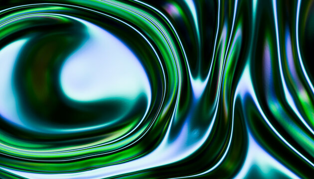 Abstract modern background with dynamic blue and green fluid waves